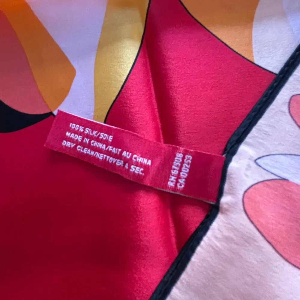 Vintage AK Ann Klein silk scarf designer colorful floral neckerchief square